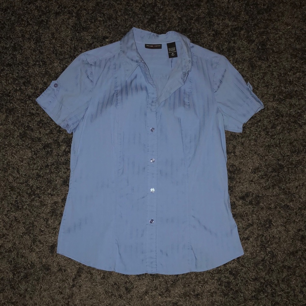 New York & Company Blue Button Down Shirt